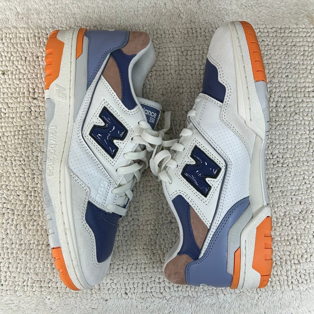 New Balance 550 Sneakers Men 10 Sea Salt Reflection Midnight Shoes Hip Hop Skate